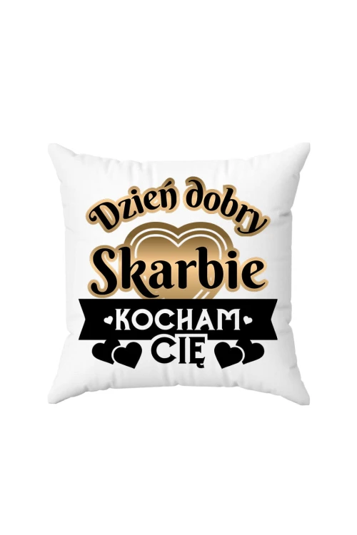 Poduszka Dzień dobry skarbie kocham cię złoty