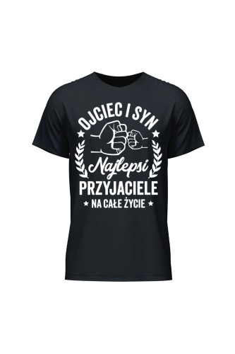 Koszulka męska Ojciec i Syn Najlepsi Przyjaciele na całe życie - czarna