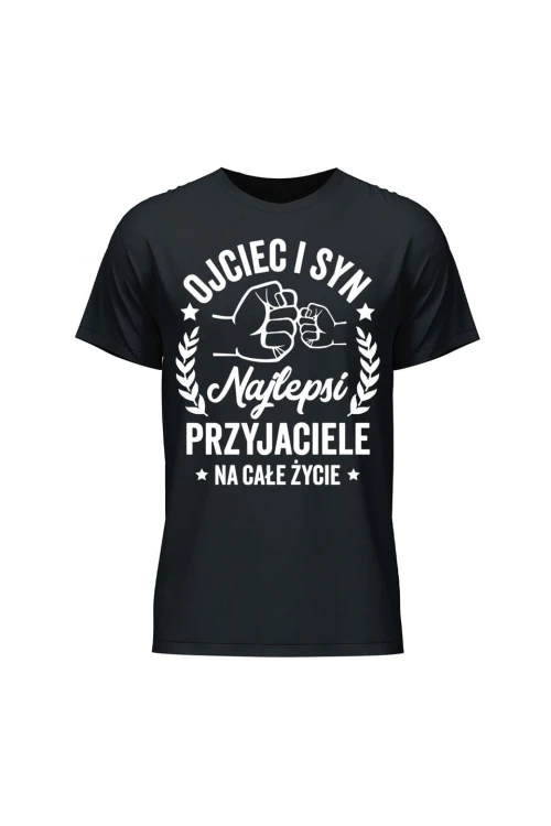 Koszulka męska Ojciec i Syn Najlepsi Przyjaciele na całe życie - czarna