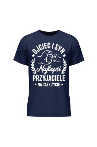 Koszulka męska Ojciec i Syn Najlepsi Przyjaciele na całe życie - granatowa