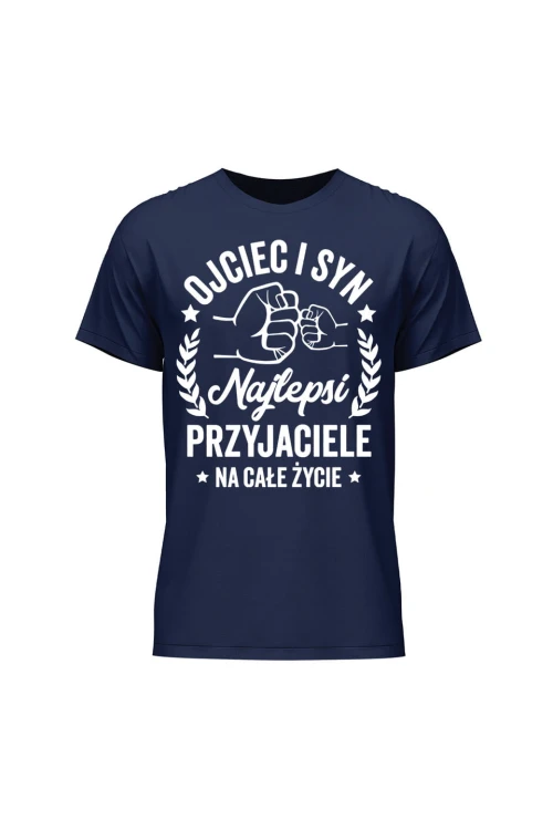 Koszulka męska Ojciec i Syn Najlepsi Przyjaciele na całe życie - granatowa