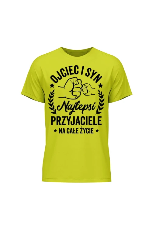 Koszulka męska Ojciec i Syn Najlepsi Przyjaciele na całe życie - limonka
