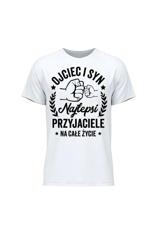 Koszulka męska Ojciec i Syn Najlepsi Przyjaciele na całe życie - biała