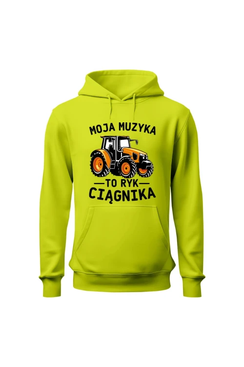 Bluza męska z kapturem Moja muzyka to ryk ciągnika