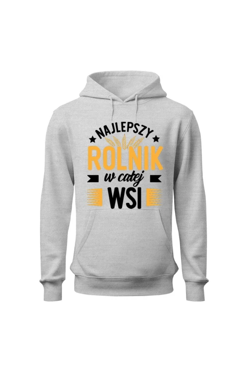 Bluza męska z kapturem Najlepszy rolnik w całej wsi - szara