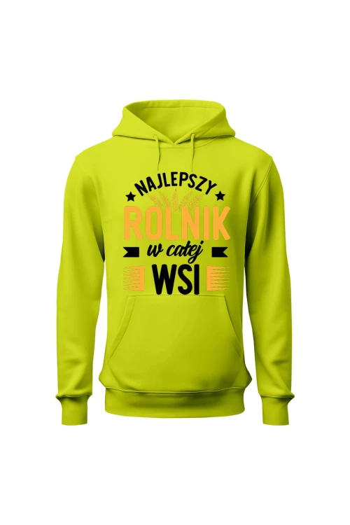 Bluza męska z kapturem Najlepszy rolnik w całej wsi - limonka