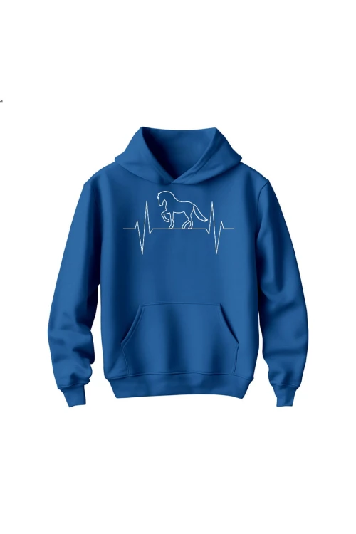 Bluza dziecięca z kapturem Moje serce bije w rytmie kopyt - niebieska