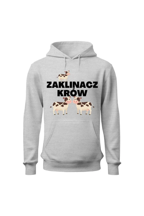 Bluza męska z kapturem Zaklinacz krów - szara