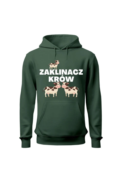 Bluza męska z kapturem Zaklinacz krów - zielona