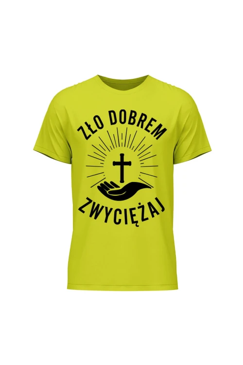 Koszulka męska Zło dobrem zwyciężaj - limonka