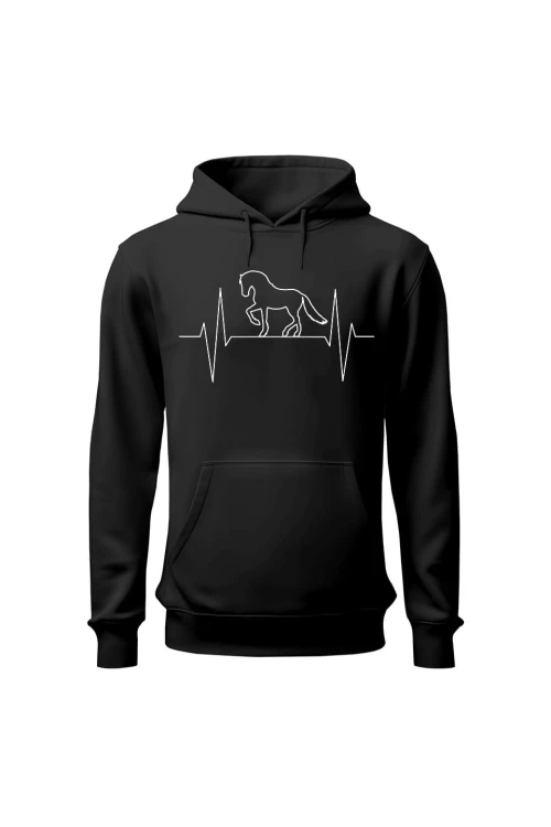 Bluza damska z kapturem Moje serce bije w rytmie kopyt - czarna
