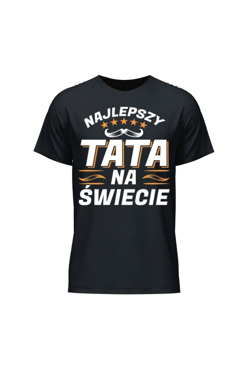 Koszulka męska Najlepszy tata na świecie - czarna