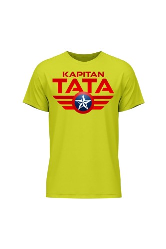 Koszulka męska Kapitan Tata - limonka