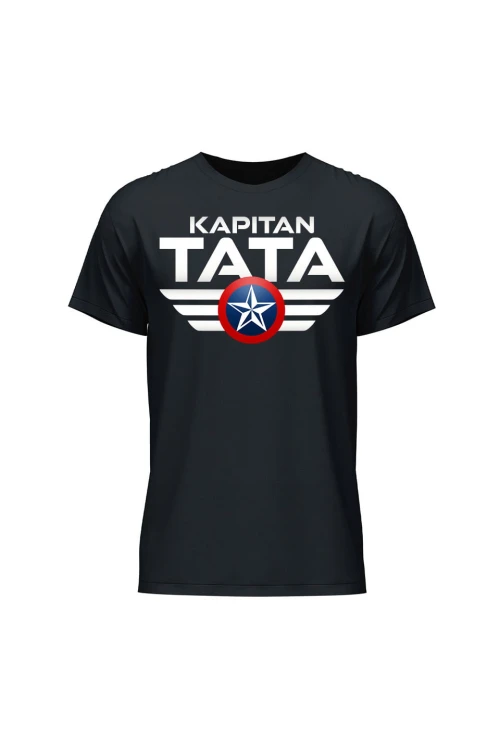 Koszulka męska Kapitan Tata - czarna