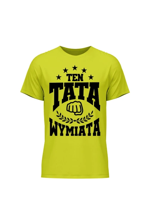 Koszulka męska Ten tata wymiata - limonka
