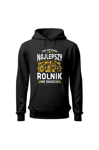 Bluza męska z kapturem Najlepszy rolnik na świecie - czarna