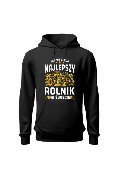 Bluza męska z kapturem Najlepszy rolnik na świecie - czarna