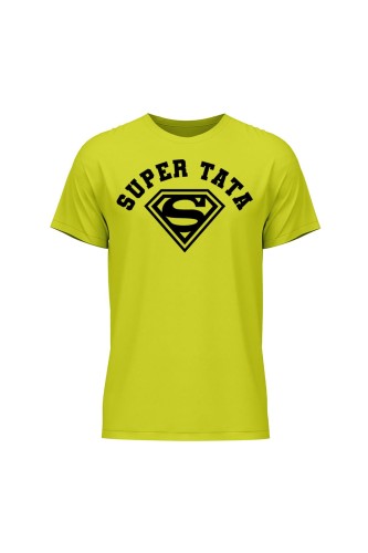 Koszulka męska Super Tata Super Man - limonka