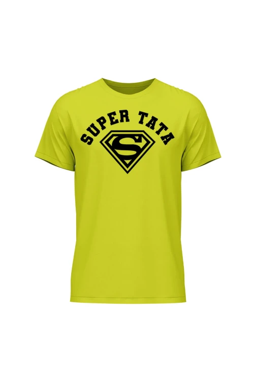 Koszulka męska Super Tata Super Man - limonka
