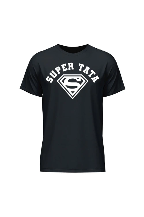 Koszulka męska Super Tata Super Man - czarna