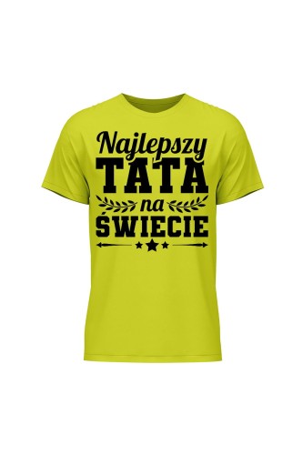 Koszulka męska Najlepszy Tata na świecie - limonka