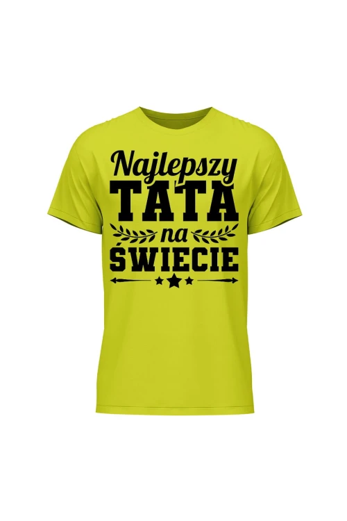 Koszulka męska Najlepszy Tata na świecie - limonka