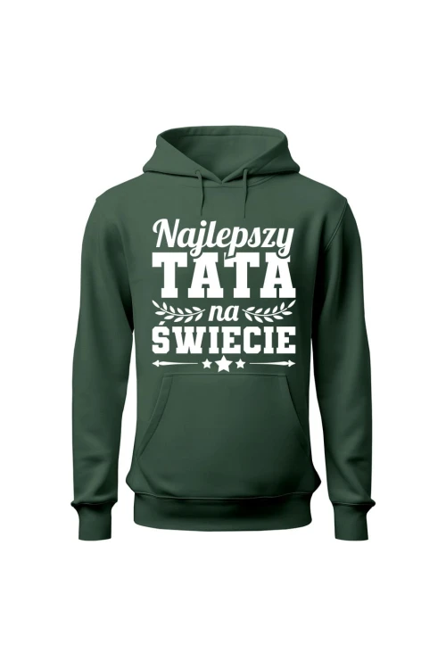 Bluza męska z kapturem Najlepszy Tata na świecie - zielona