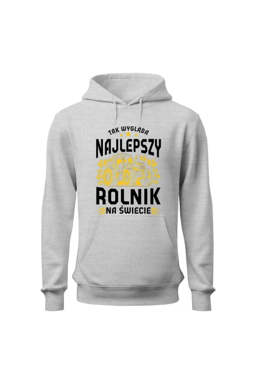 Bluza męska z kapturem Najlepszy rolnik na świecie - szara