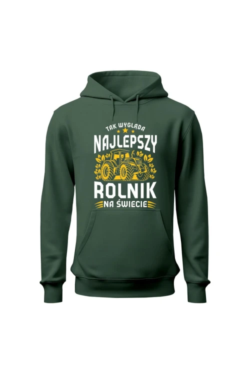 Bluza męska z kapturem Najlepszy rolnik na świecie - zielona