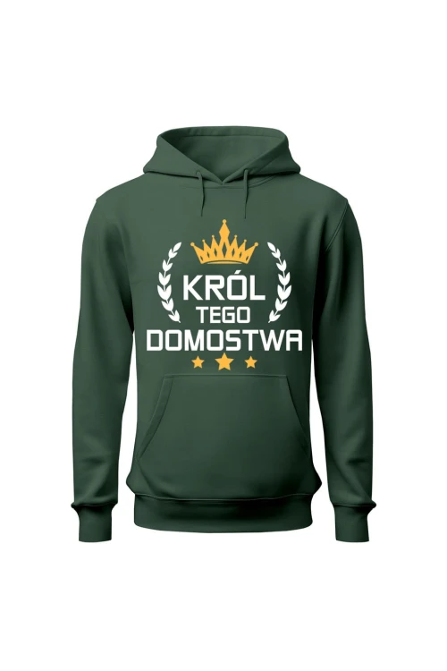 Bluza męska z kapturem Król tego domostwa - zielona