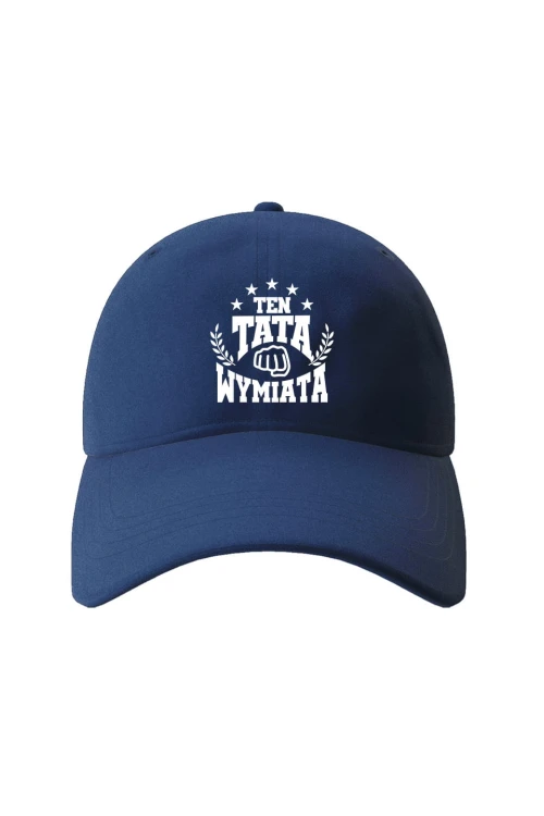 Czapka z daszkiem Taty Ten tata wymiata - granatowa
