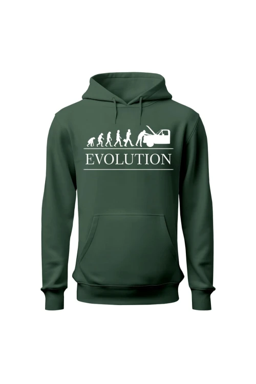 Bluza z kapturem Ewolucja Mechanika - zielona