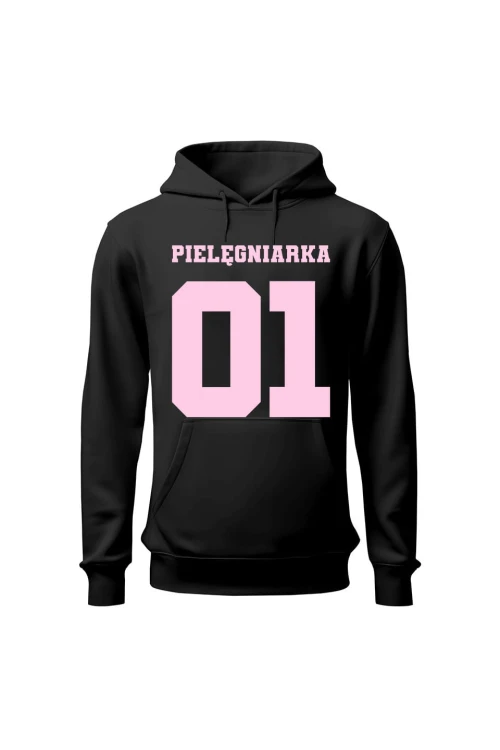 Bluza damska z kapturem Pielęgniarka 01 - czarna