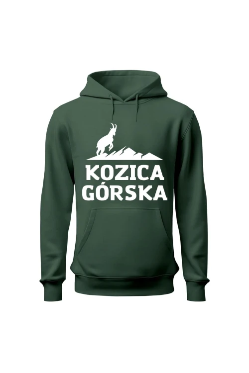 Bluza męska z kapturem Kozica górska - zielona