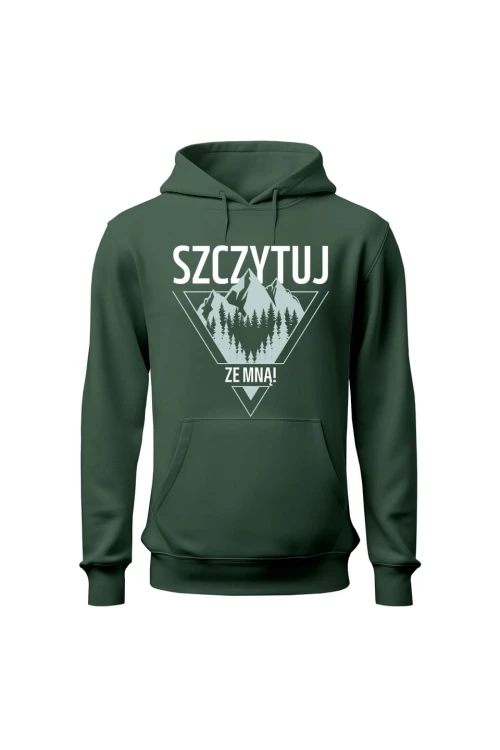 Bluza męska z kapturem Szczytuj ze mną - zielona