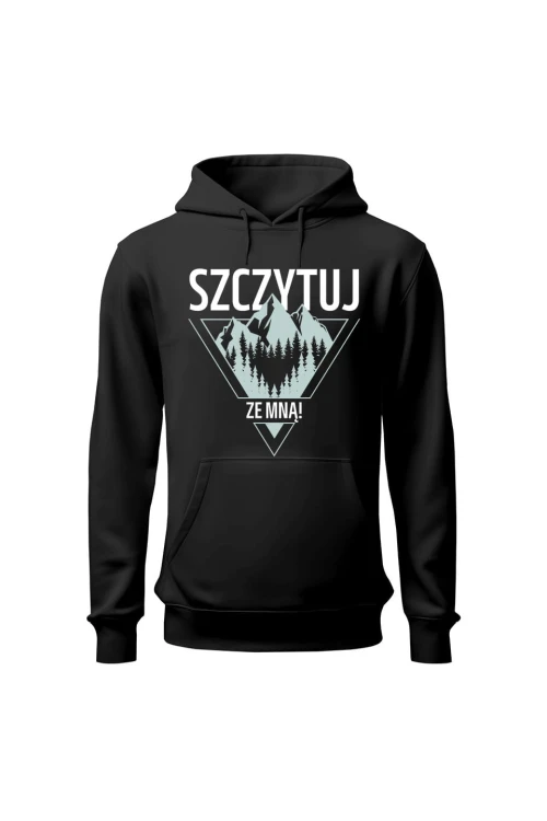 Bluza męska z kapturem Szczytuj ze mną - czarna