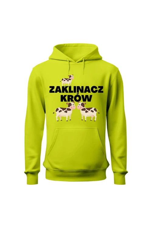 Bluza męska z kapturem Zaklinacz krów - limonka