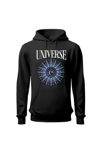 Bluza męska z kapturem Universe - czarna