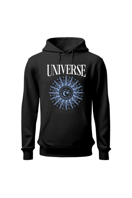 Bluza męska z kapturem Universe - czarna