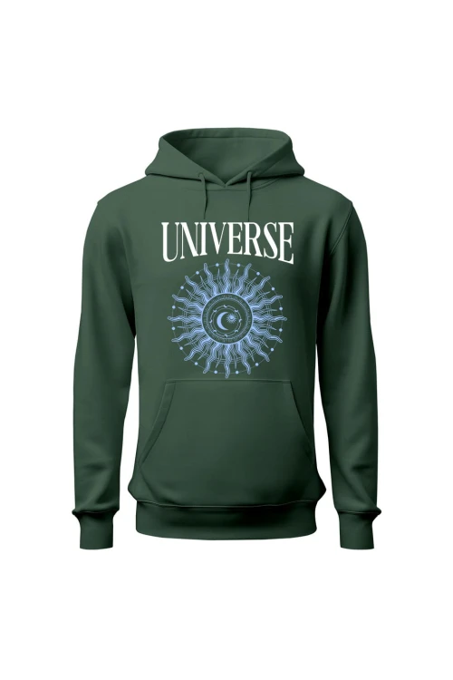 Bluza męska z kapturem Universe - zielona