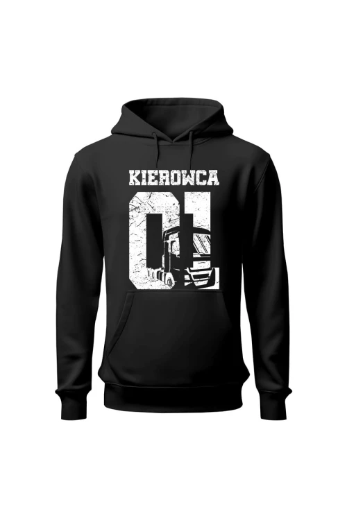 Bluza męska z kapturem Kierowca 01 - czarna
