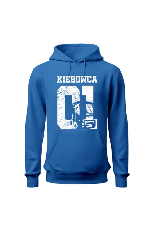 Bluza męska z kapturem Kierowca 01 - niebieska