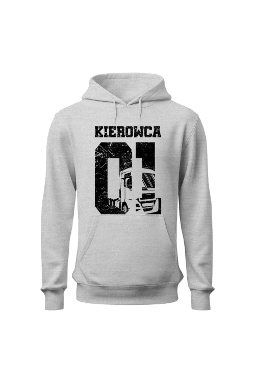 Bluza męska z kapturem Kierowca 01 - szara
