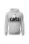 Bluza męska z kapturem Cats because people sck - szara