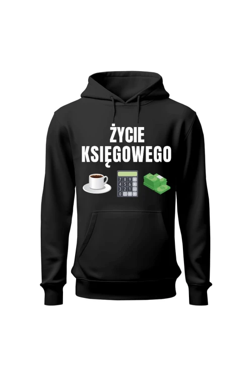 Bluza męska z kapturem Życie księgowego - czarna