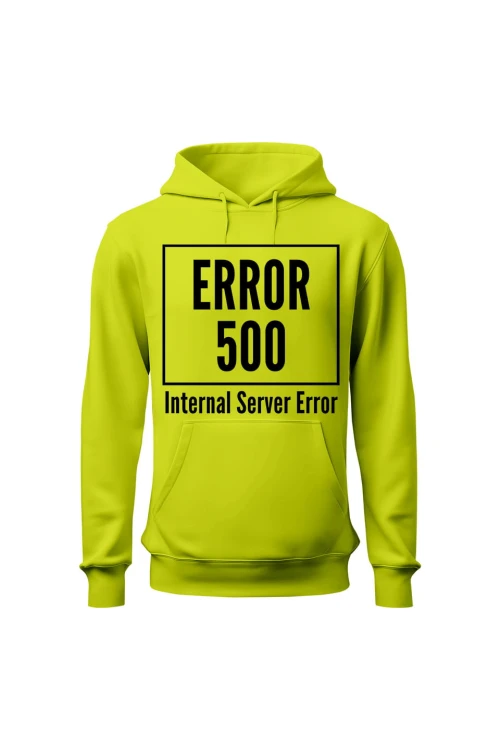 Bluza męska z kapturem 500 error - limonka