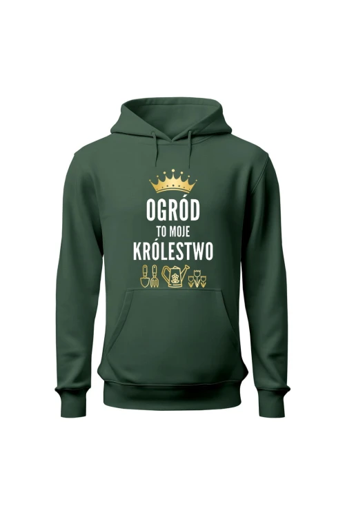 Bluza męska z kapturem Ogród to moje królestwo - zielona