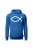 Bluza męska z kapturem Symbol Ryby chrześcijański - niebieska