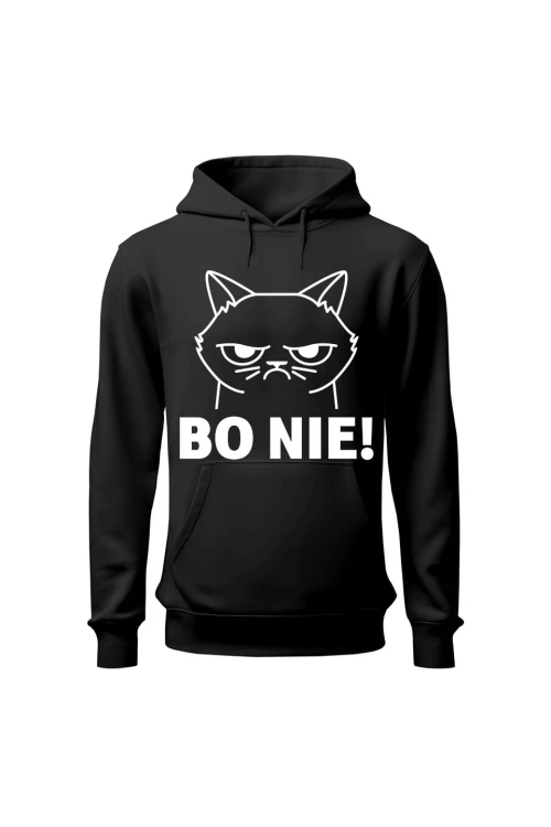 Bluza męska z kapturem Bo NIE - czarna