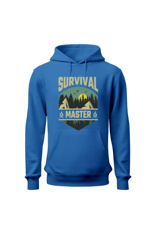 Bluza męska z kapturem Survival Master - niebieska